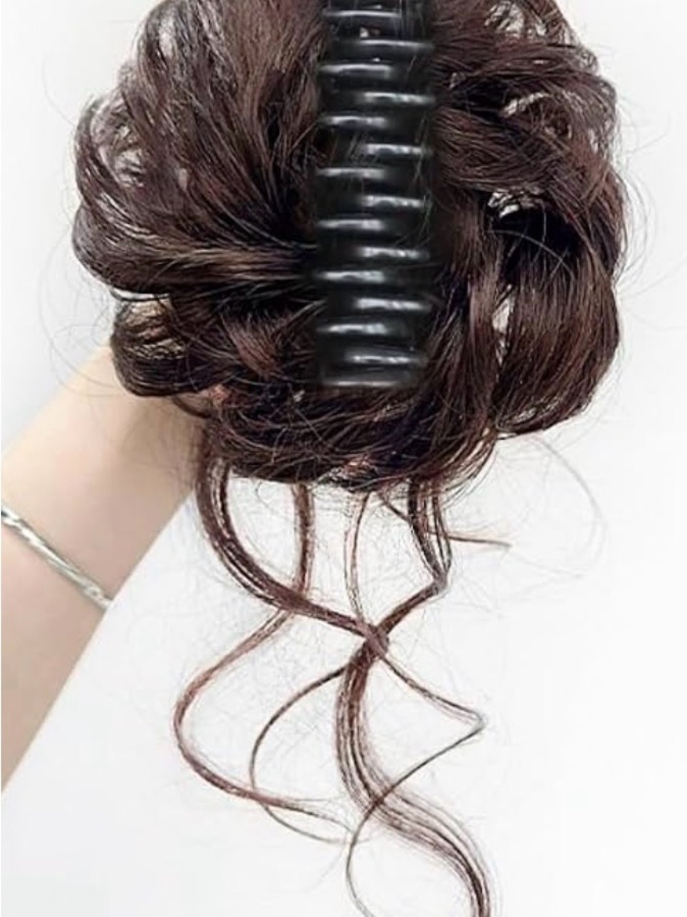 Synthetic Hair Bun Clip in Dark Brown - Women Hair Accessory
